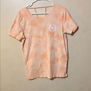 PINK Victoria's Secret Peach Tie-Dye Short Sleeve Tee
